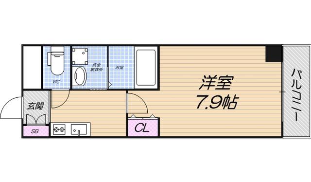 リバーライズ南堀江(1K/8階)の間取り写真