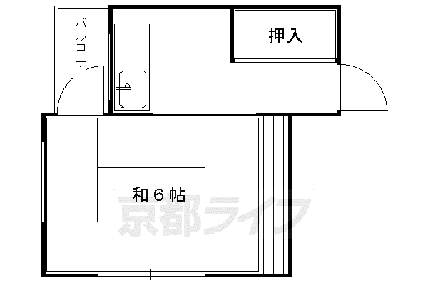 岡田アパート(1K/2階)の間取り写真