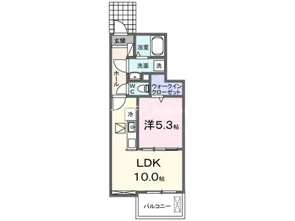 ヒカルサ豊橋小向町(1LDK/1階)の間取り写真