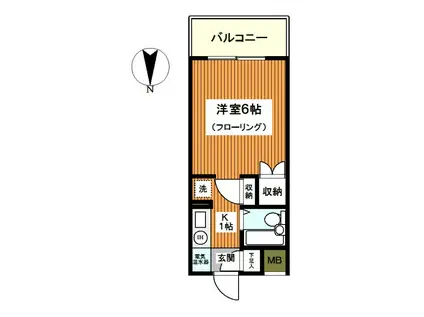 LIZ三ッ沢(1K/3階)の間取り写真