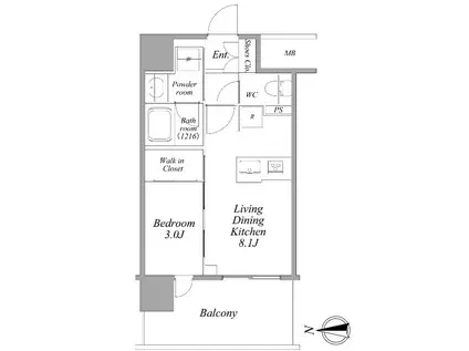 ネベル赤羽(1LDK/5階)の間取り写真
