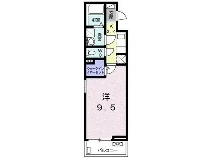 ファインヒルズ(1K/3階)の間取り写真