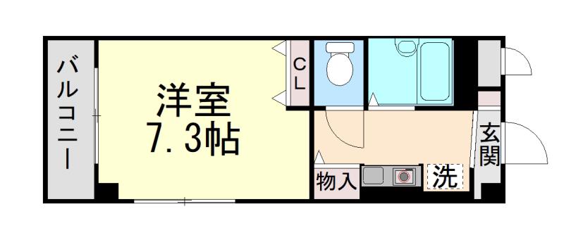 パル住吉(1K/3階)の間取り写真