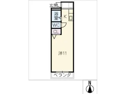 メゾン小牧(ワンルーム/3階)の間取り写真
