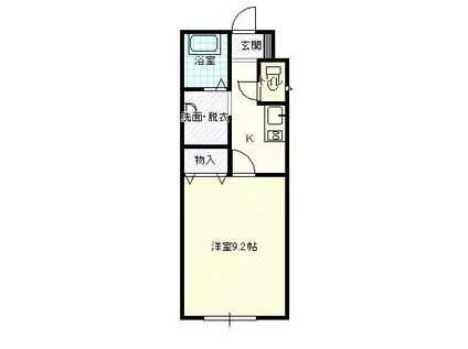 花世ビル(1K/3階)の間取り写真