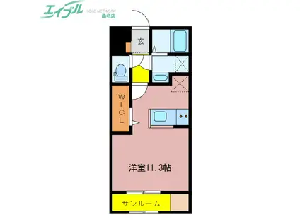 RUNA SOLEII(ワンルーム/1階)の間取り写真