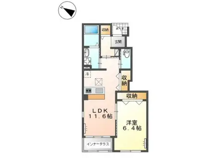 オータム リーブス II(1LDK/1階)の間取り写真