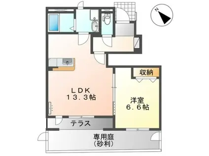 MACARON(1LDK/1階)の間取り写真