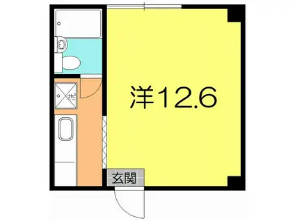 旭開発第二ビル(ワンルーム/5階)の間取り写真