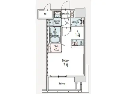 エンクレスト博多駅南FIT(1K/5階)の間取り写真