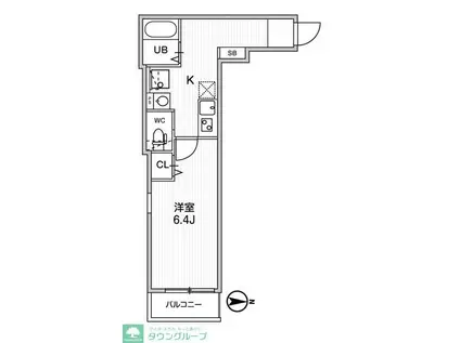 TS CUORE梅ヶ丘(1K/1階)の間取り写真