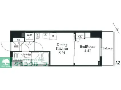 ラティエラ秋葉原(1DK/12階)の間取り写真