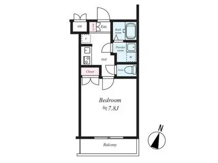 ラグジュアリーアパートメント砧(1K/3階)の間取り写真