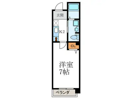 MESAVERDE今出川(1K/3階)の間取り写真