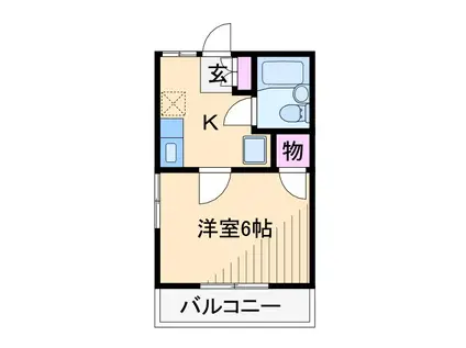 グリーンデル菊名(1K/2階)の間取り写真