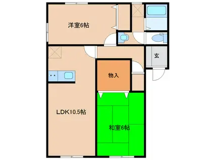 サクレ上山王(2LDK/1階)の間取り写真