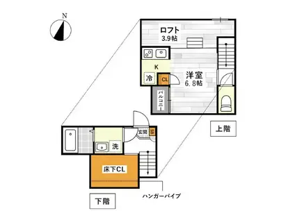 ADC新水前寺ミューナ(1K/1階)の間取り写真