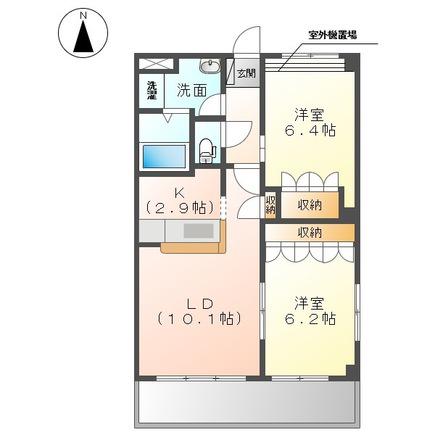 ドルチェ(2LDK/3階)の間取り写真