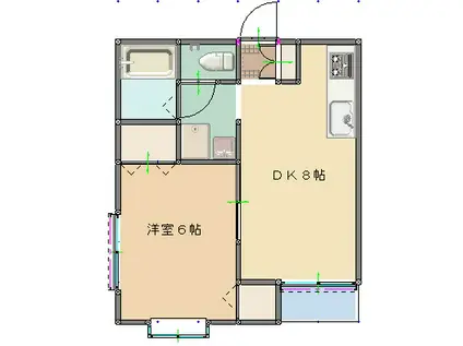 スペーシア元町II(1DK/2階)の間取り写真