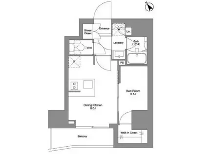 ビーピーアールレジデンス田端(1DK/3階)の間取り写真