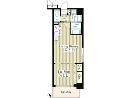 ワイズパティオ(1LDK/3階)の間取り写真