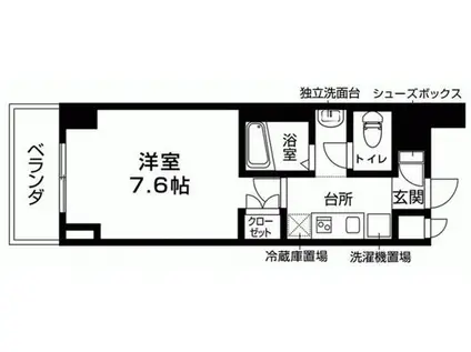 フィル・ドゥ・ボヌール橋本(1K/5階)の間取り写真