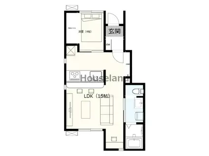 CASA BIANCO(1LDK/1階)の間取り写真