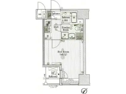 レガスタ東向島(1K/2階)の間取り写真