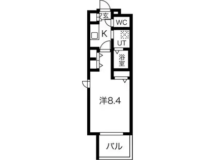 パルティール大曽根(1K/10階)の間取り写真