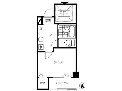 コスモ和光VIII(1K/3階)の間取り写真
