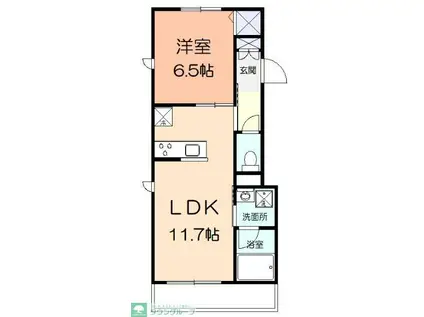 ジェイド相模大野(1LDK/3階)の間取り写真