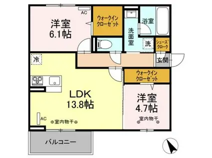 グランフィオレ(2LDK/2階)の間取り写真