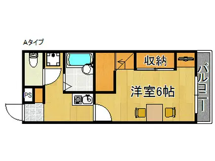 レオパレスクレール(1K/1階)の間取り写真