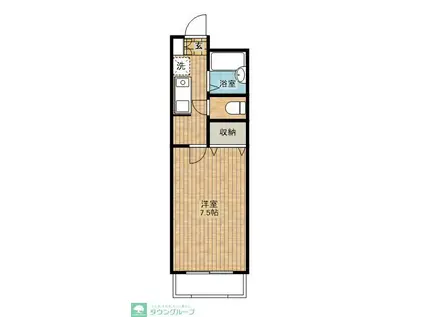 ヴェルドミールII(1K/1階)の間取り写真