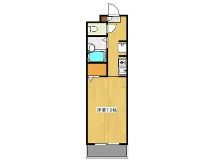 モンパレ県立大前(ワンルーム/1階)の間取り写真