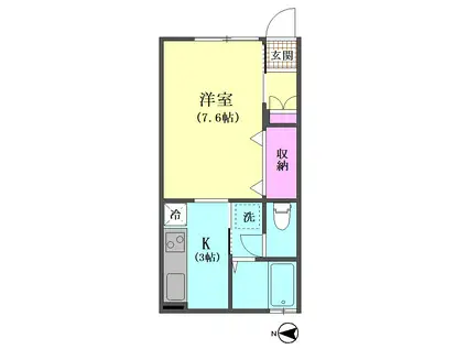 デシオ西大井(1K/1階)の間取り写真