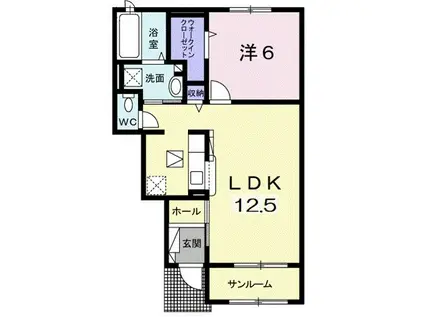 レジデンス エアリー(1LDK/1階)の間取り写真