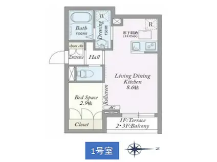 MY STYLE 相模台(1LDK/1階)の間取り写真