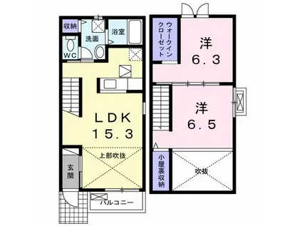 ポルト ボヌール(2LDK/1階)の間取り写真