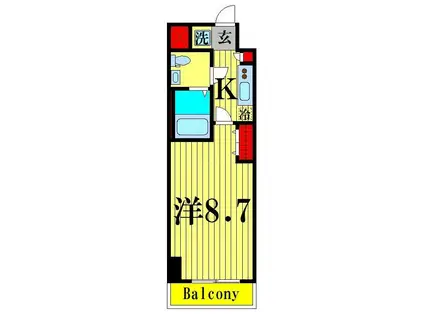 アスール亀有(1K/2階)の間取り写真