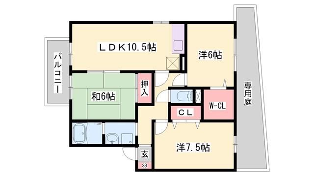 サンハイム・K(3LDK/2階)の間取り写真