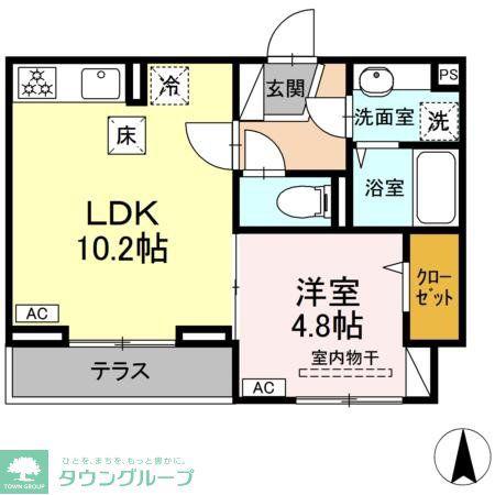 D PAINA 今井南町(1LDK/1階)の間取り写真
