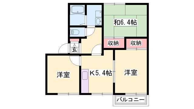 ヴィレッジキタ(3K/2階)の間取り写真