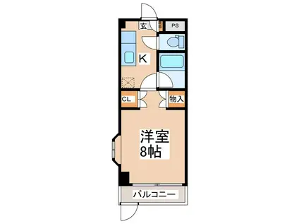 さくら小径(1K/1階)の間取り写真