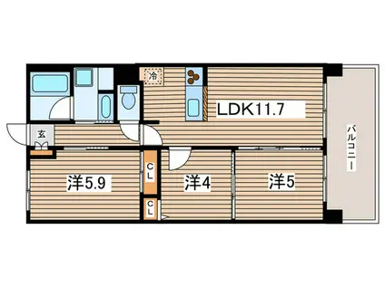 ピエス綱島(3LDK/1階)の間取り写真