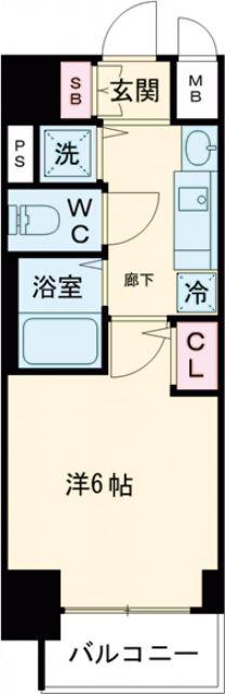 プレサンス神戸西スパークリング(1SK/10階)の間取り写真