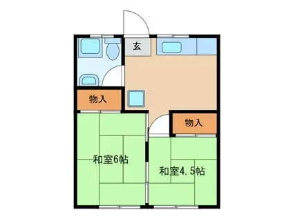 YMハイツ(2DK/2階)の間取り写真