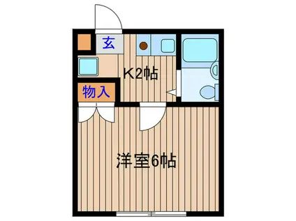 スカイコート武蔵小杉第5(1K/1階)の間取り写真