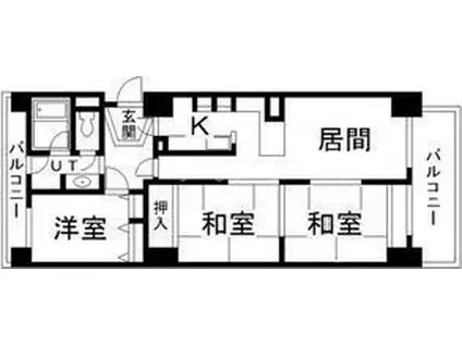 東海プラザ白石(3LDK/4階)の間取り写真