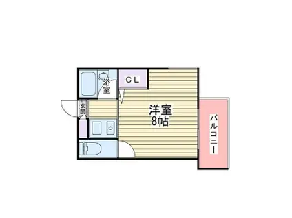 ベルジュネス(1K/3階)の間取り写真